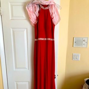 JUST IN TIME FOR PROM! - Red formal gown with rhinestones